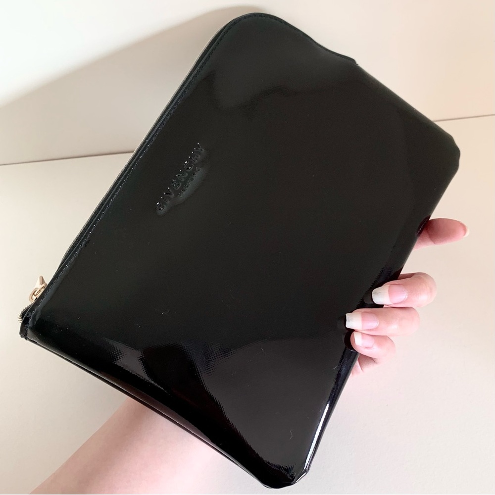 Givenchy patent zippy pouch clutch